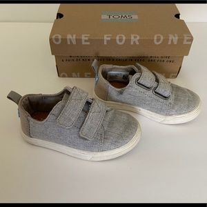 Toms Toddler Double Strap Lenny Gray/ Chambray